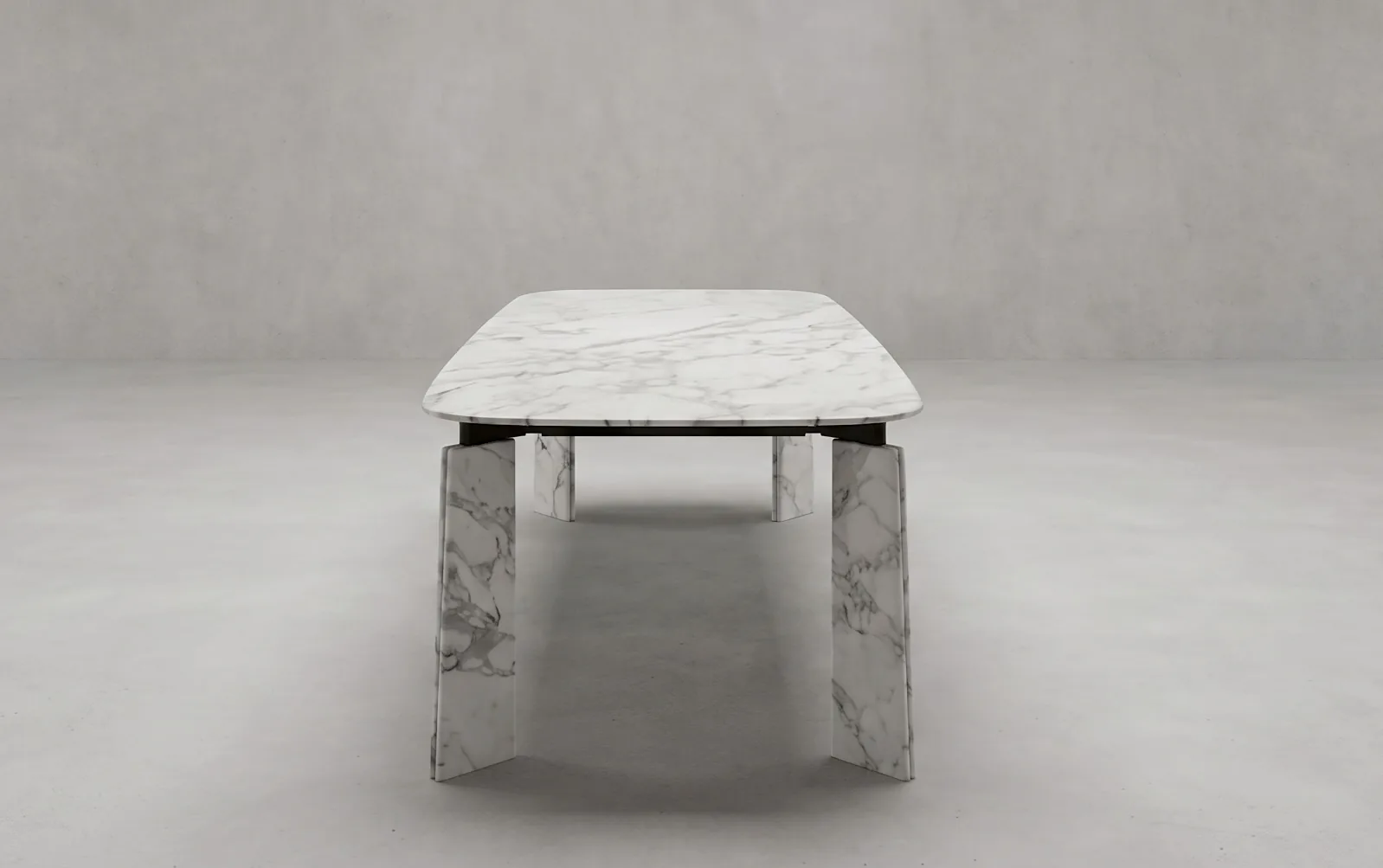 Cushion Dining Table in Bianco Carrara Marble – Custom Natural Stone Furniture