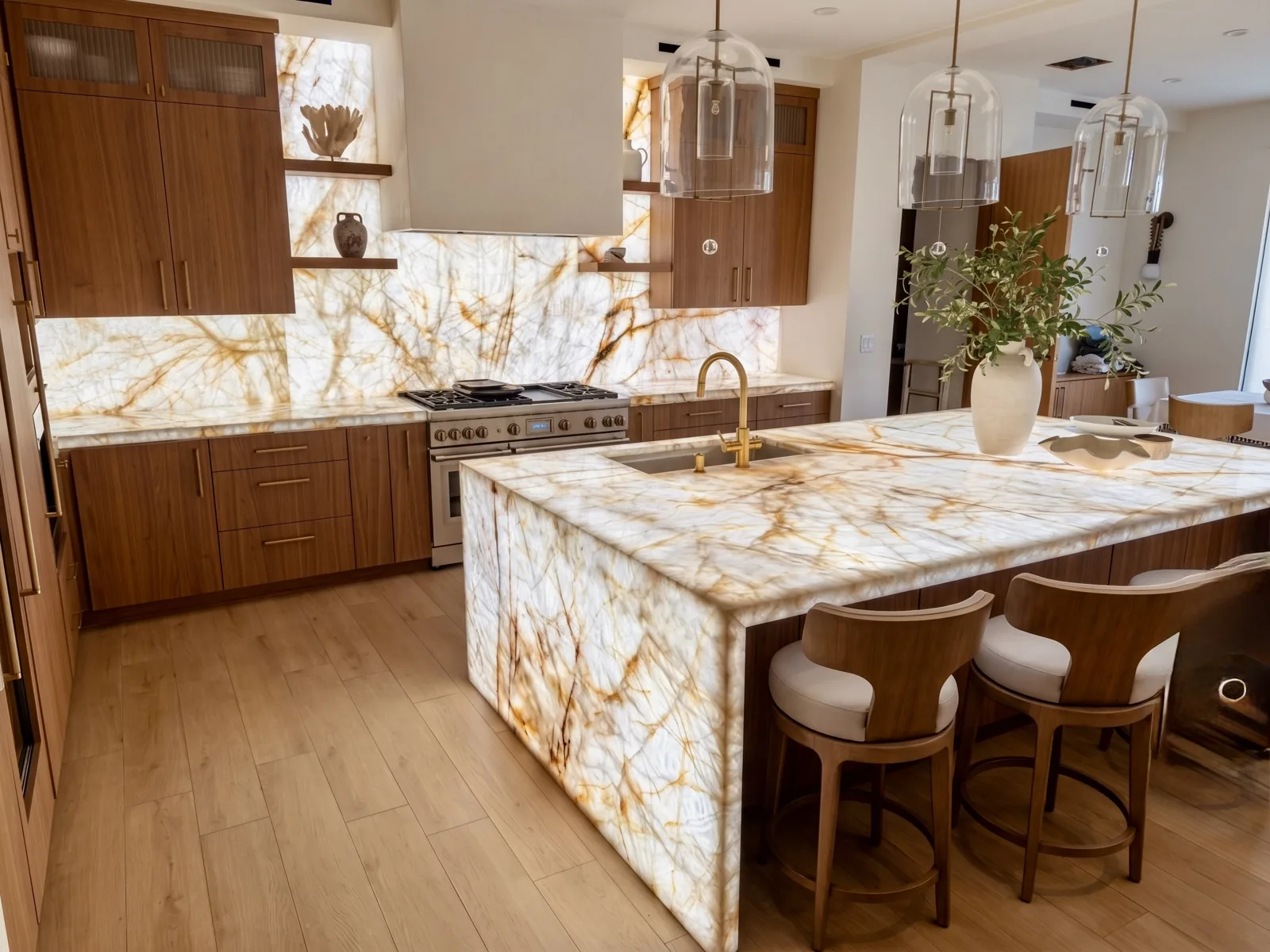 Precision Quartzite Fabrication Detail – Luxury Residence, Los Angeles CA