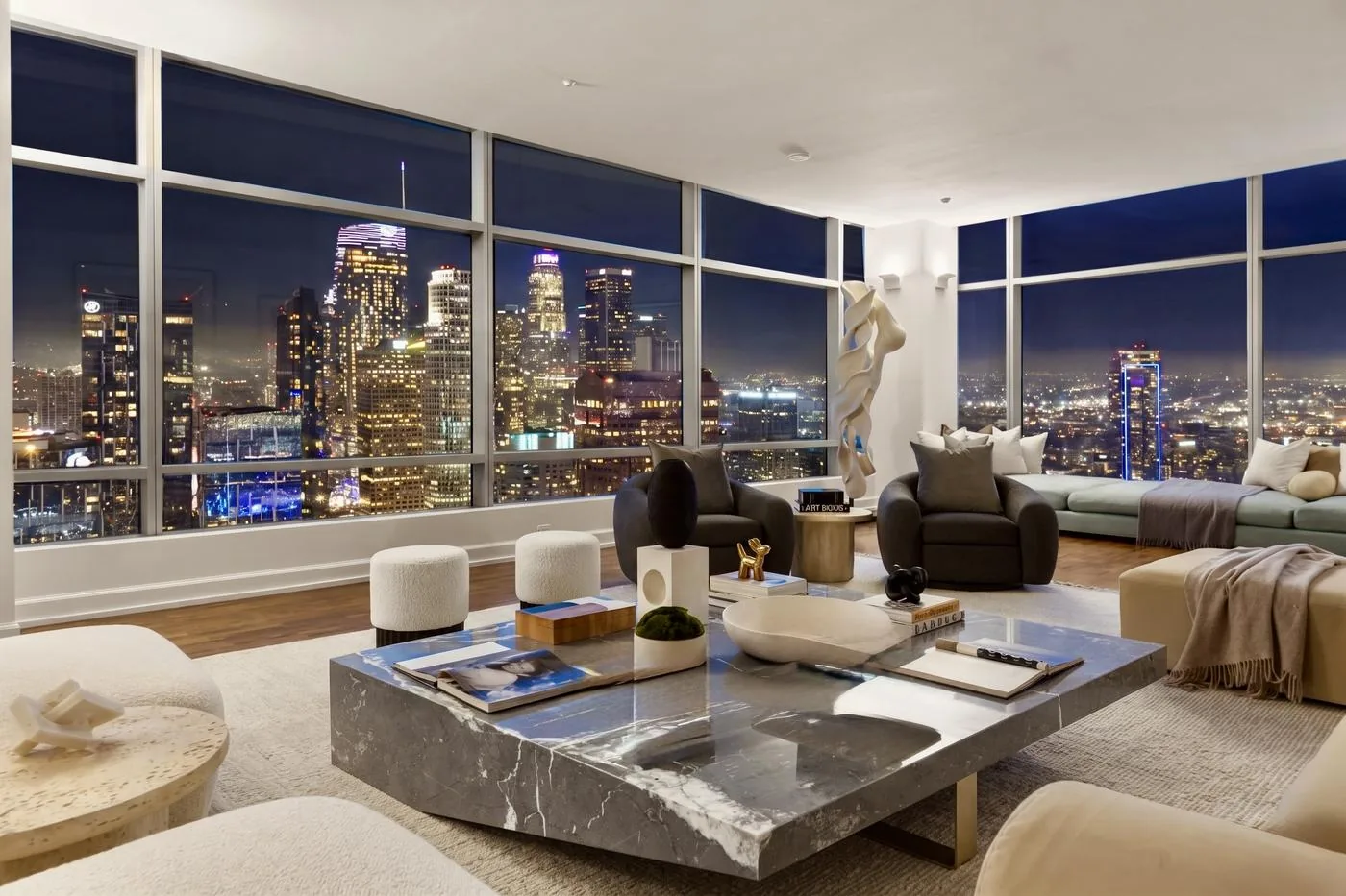 Custom Marble Kitchen – Downtown Los Angeles High-Rise, Stone Fabrication LA