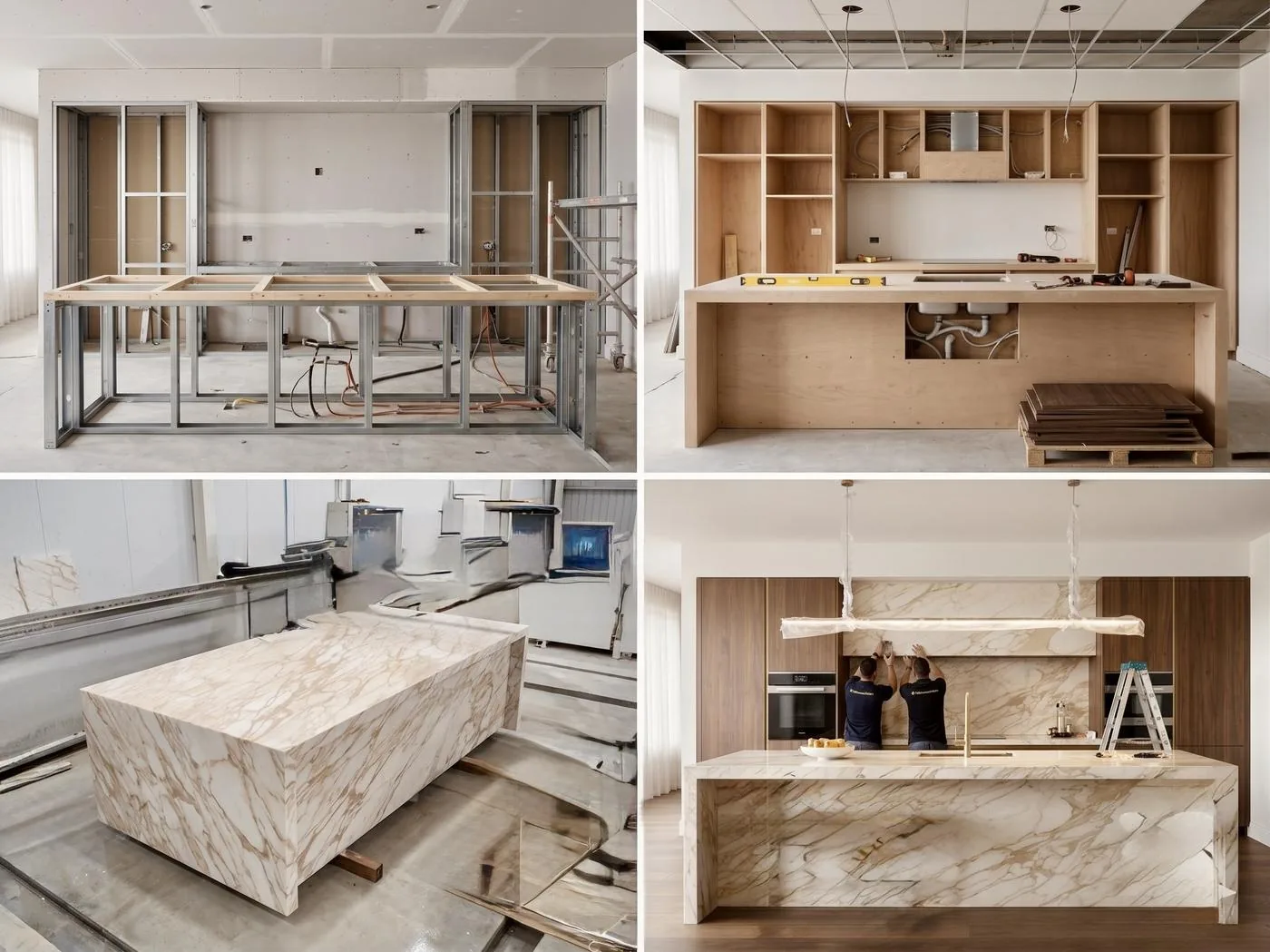 Book-Matched Stone Interior – Luxury Urban Residence, Downtown Los Angeles