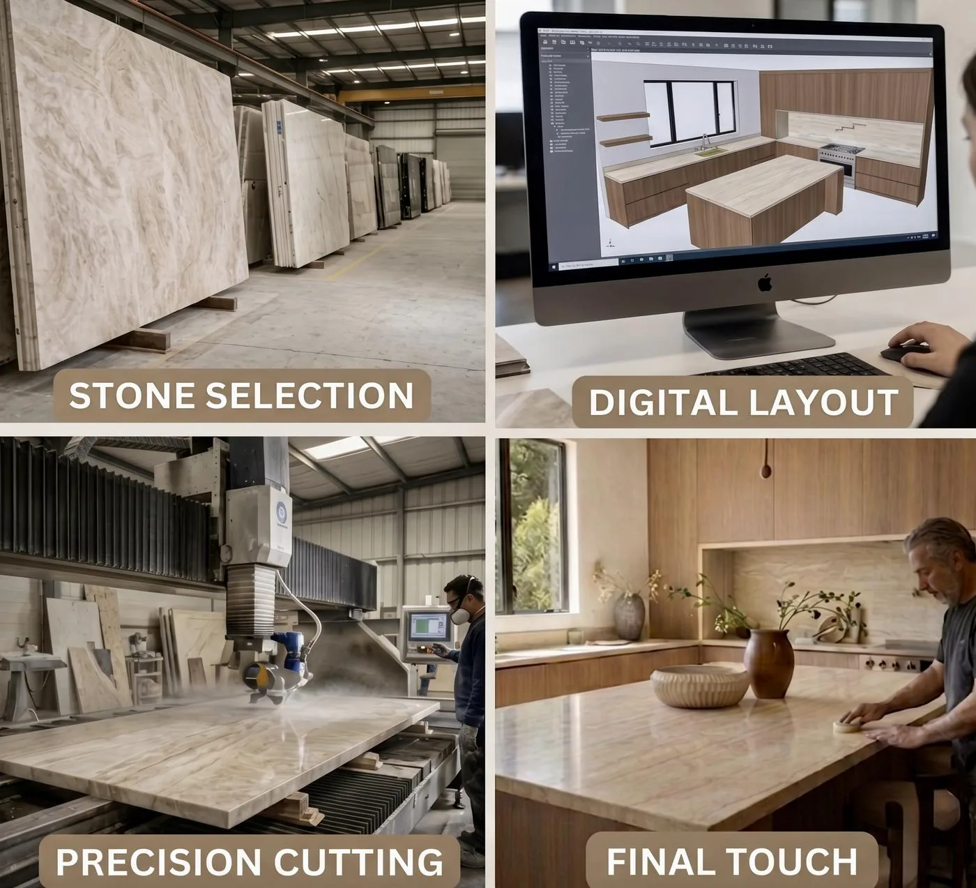 Stone Bathroom Vanity – Custom Fabrication, Residential Los Angeles CA