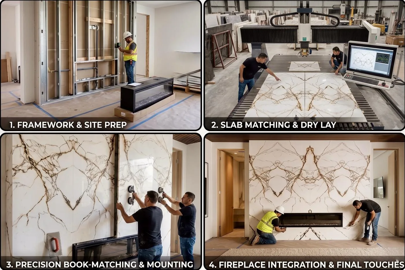 Marble Kitchen Detail – Kenwood Estate, West Coast Custom Stonework LA