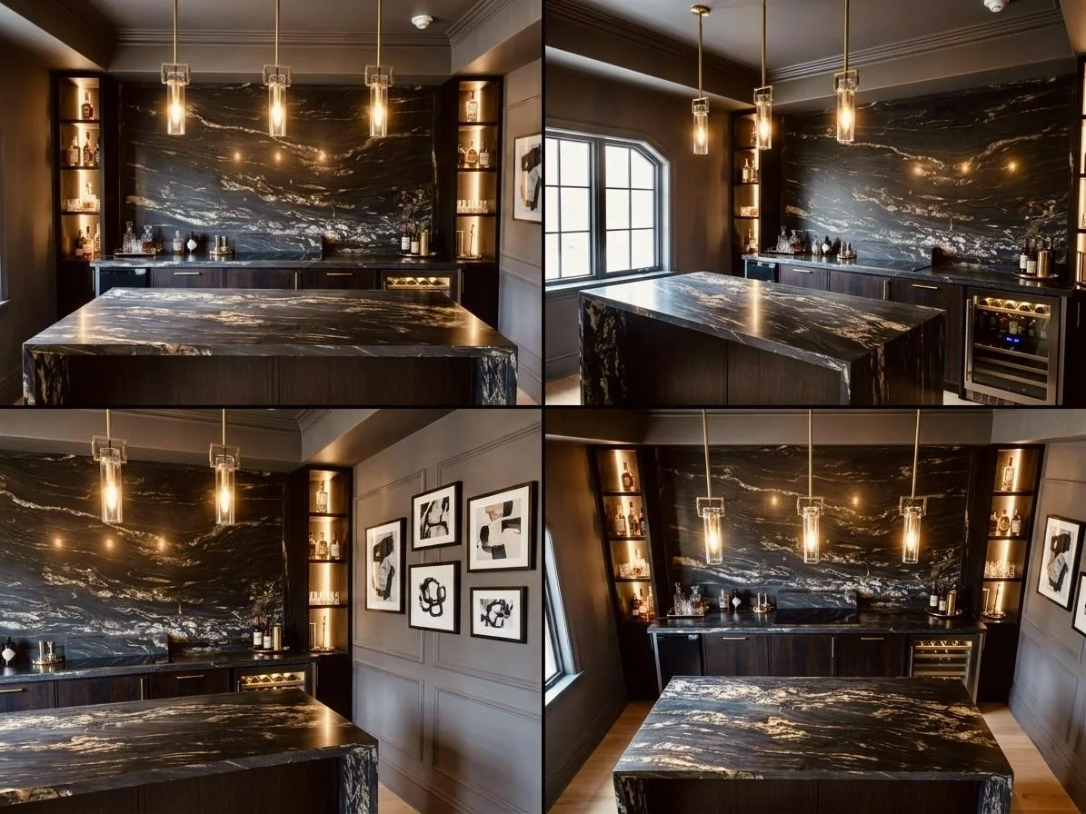 Precision Stone Bathroom – Montecito Estate, Santa Barbara County