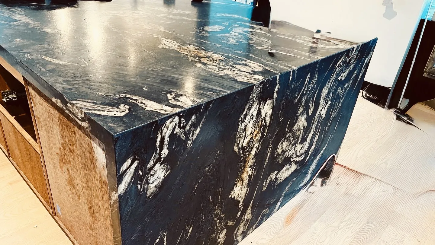 Black Marble Kitchen Island – Custom Fabrication, Los Angeles CA