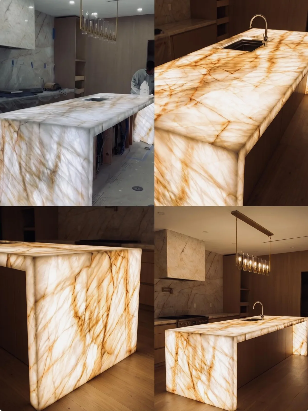Custom Onyx Stone Countertop – Coastal Luxury, Malibu CA
