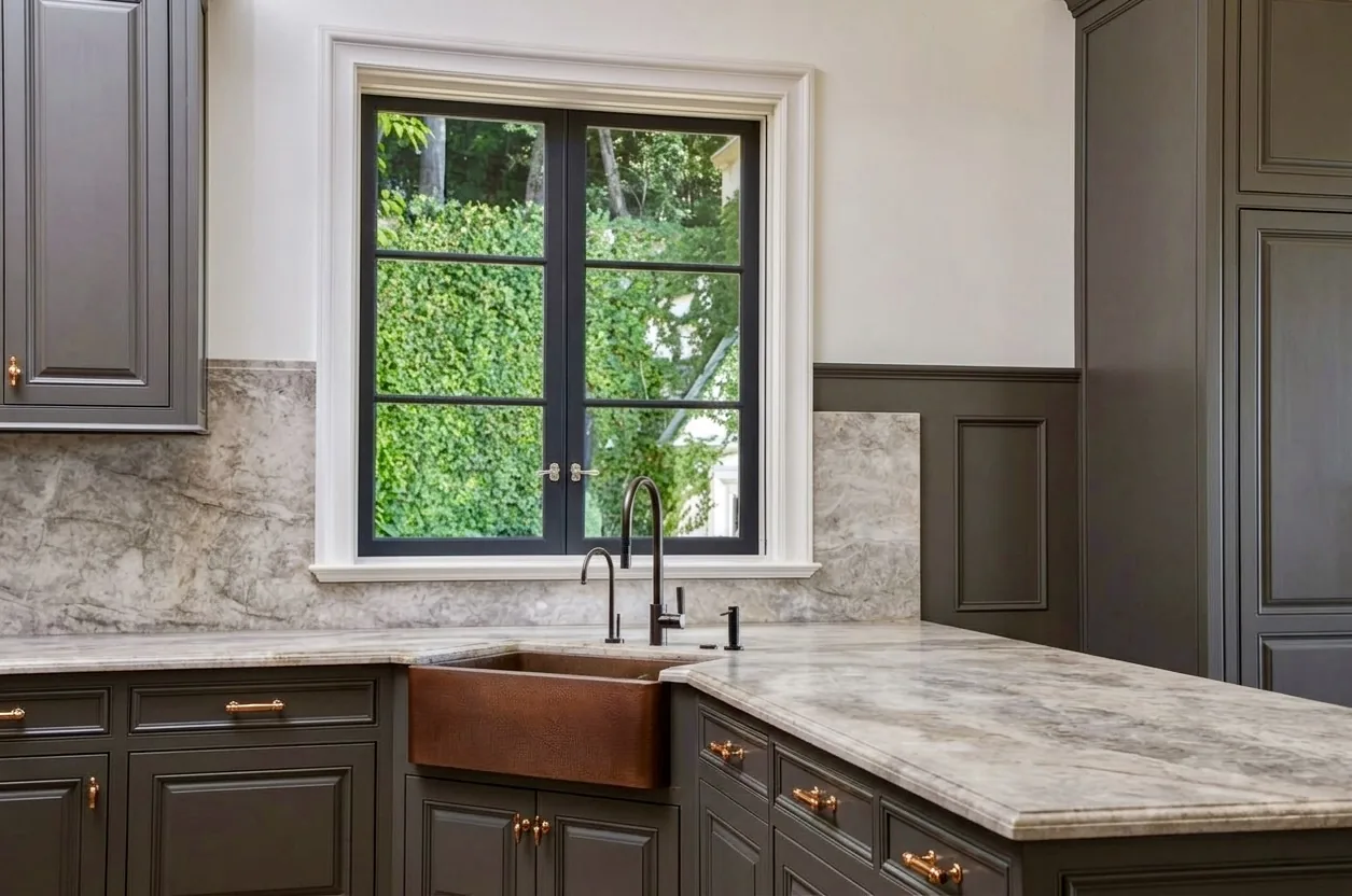 Stone Bathroom Vanity – The Riviera Estate, Los Angeles CA